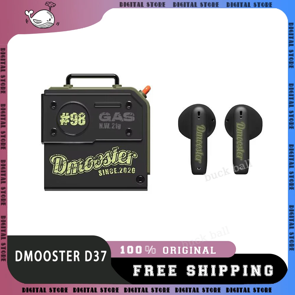 Dmooster D37 Bluetooth Wireless Earphone Retro Oil Drum Gamer Earphones Noise Reduction Extra Long Range Stereo Headphones Gifts