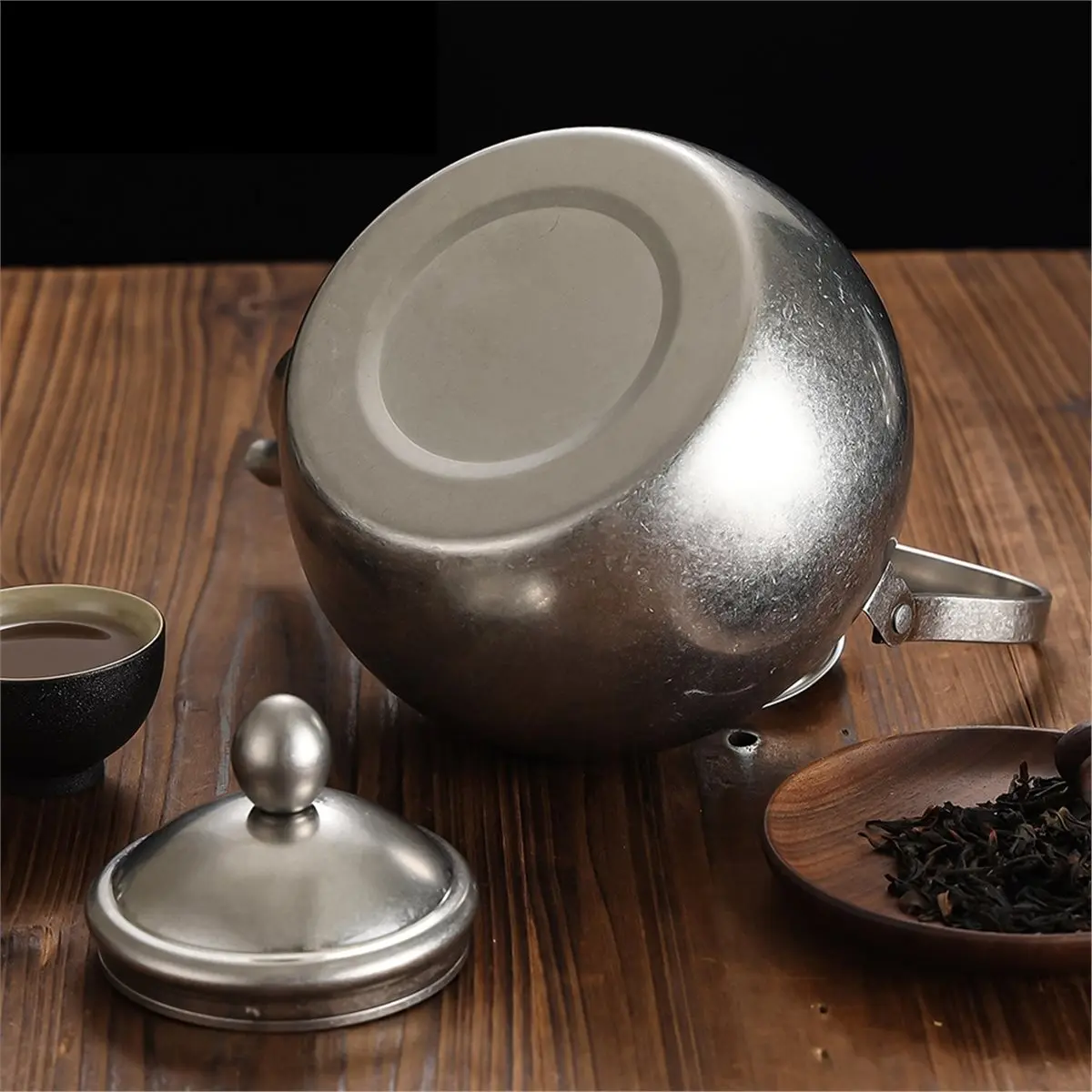 fitfit Stainless Steel Teapot with Infuser Strainer, Thickened Water Kettle for Stovetop, Portable
