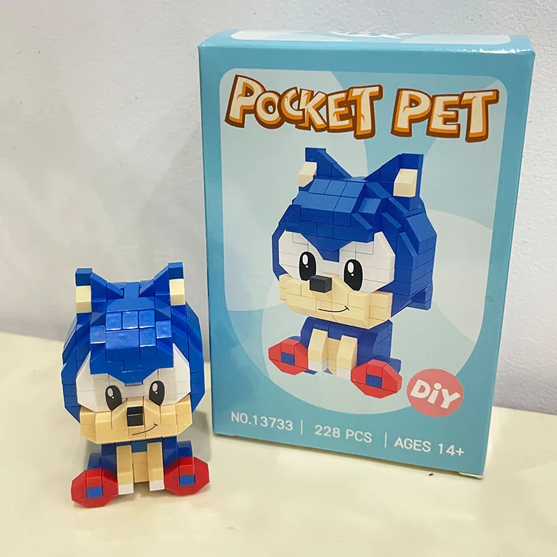 Sonic Building Blocks Action Figure Cartoon Sonic Toys Brick Assemble Educational Kids Toys Children Gifts