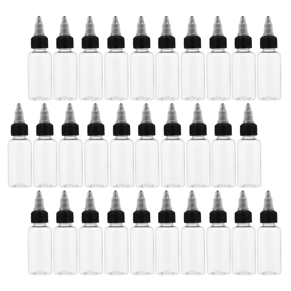 30 Stuks Squeeze Pigment Flessen 30Ml Huisdier Clear Breeuwen Flessen Voor Diy Ambachten Tattoo Supply Hervulbare Plastic Extrusie