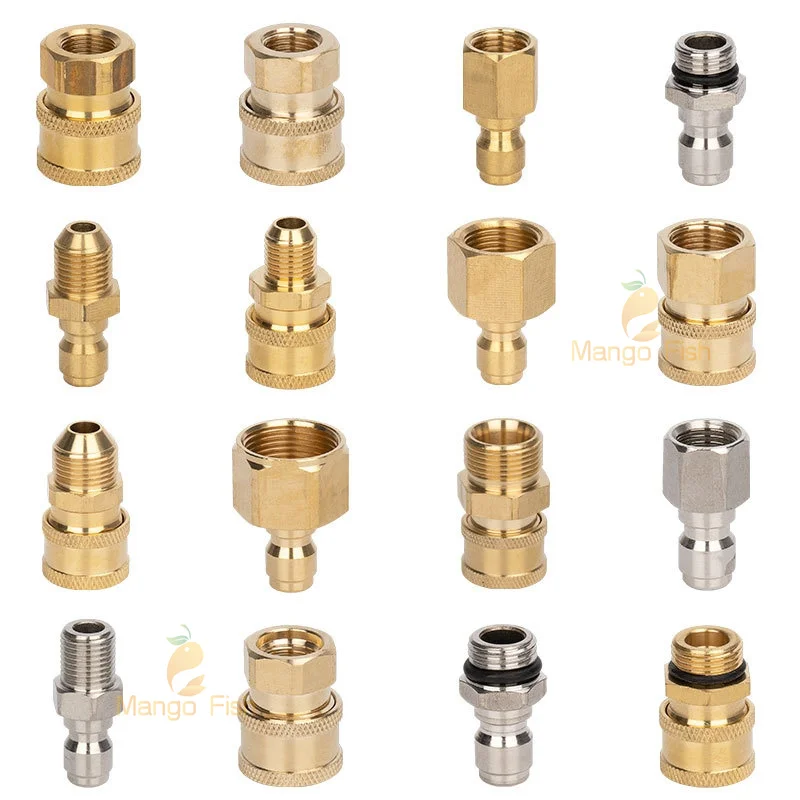 1PCS Copper  M14 M18 M22 Brass High Pressure Quick Connector Water Gun Adapter Car Washer Joints Garden Irrigation Accessories