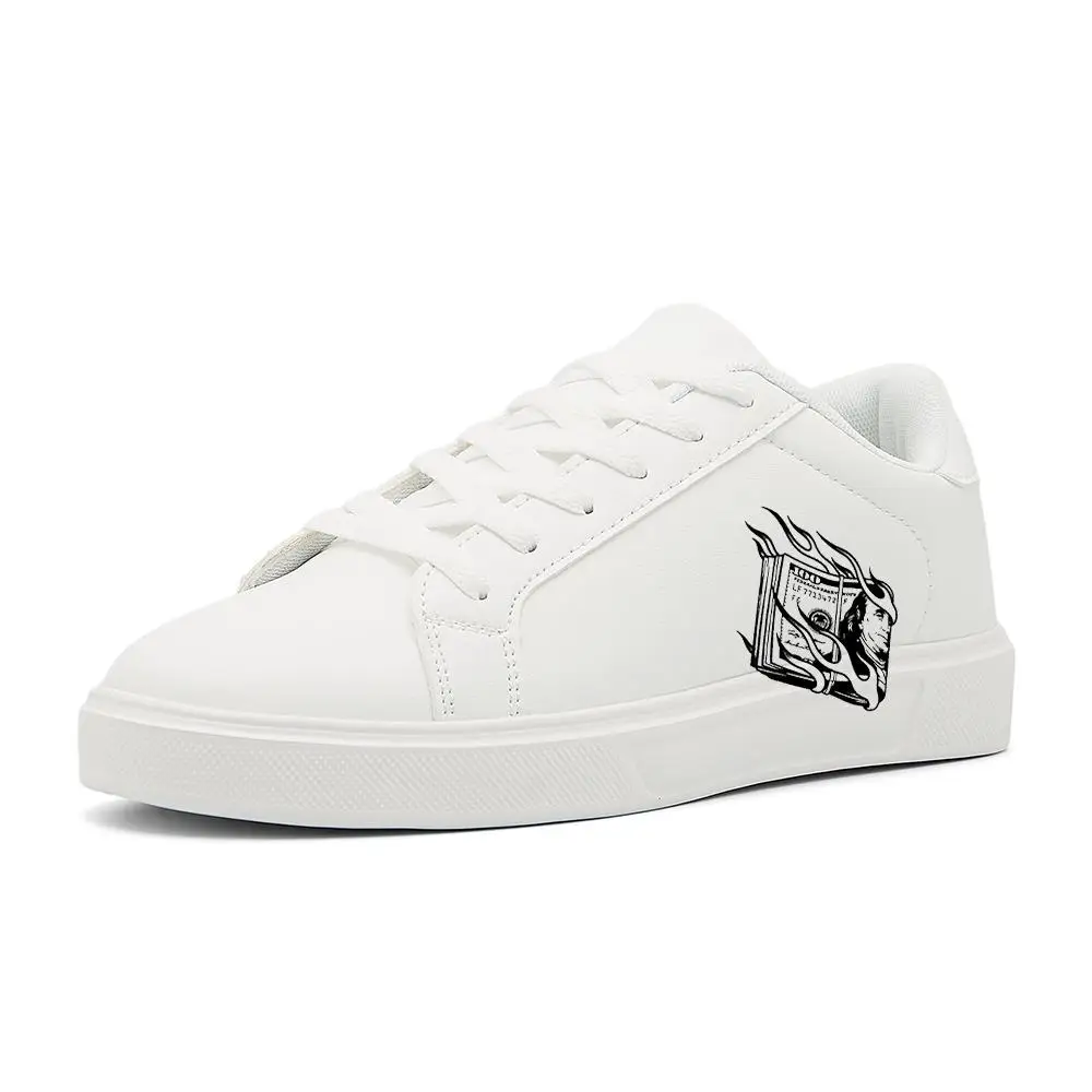 

Men's High-Top White Sneakers: Street Style – Durable Canvas, Ankle Support for Hip-Hop Spray paint graffiti white shoes