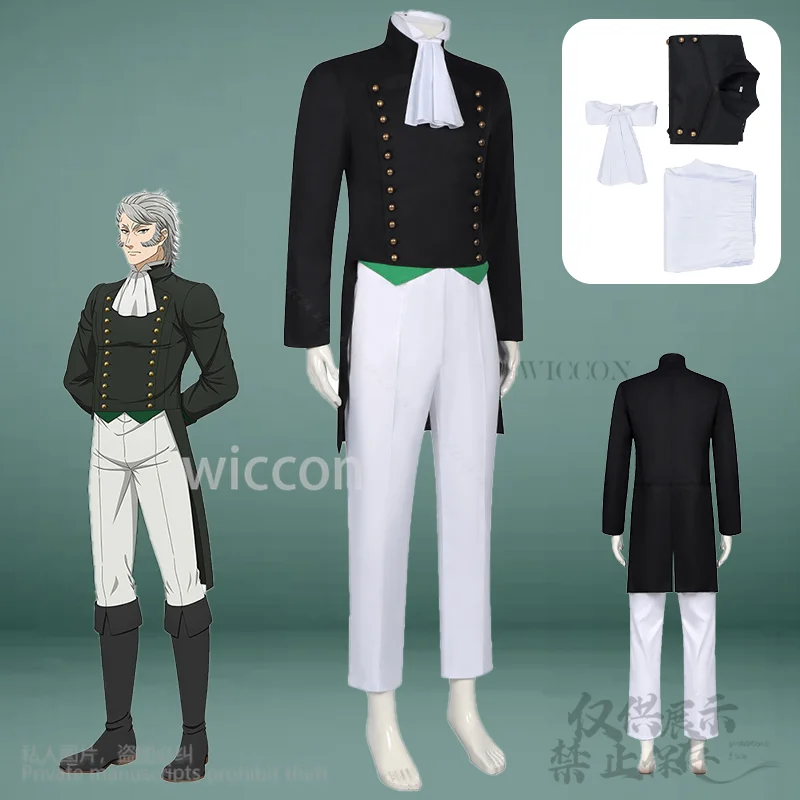

Sieglinde Sullivan Black Anime Butler Cosplay Costume Jacket Pants Bow Tie Full Set For Anime Show Christmas PartyClothes