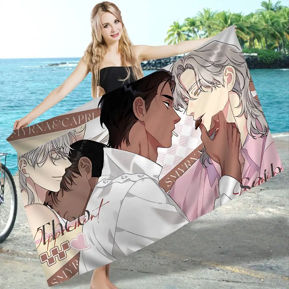 Smyrna and Capri bl Anime Microfiber Printed Beach Towel Mountain Climbing Yoga Beach Swimming Running Absorbent Soft Towel