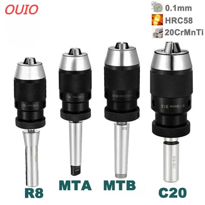 OUIO MT2 MT3 MT4 MT5 R8 C10 C12 C16 C20 B10 B12 B16 B18 B22 Morse Drill Chuck Lathe CNC drill machine self-tightening drill