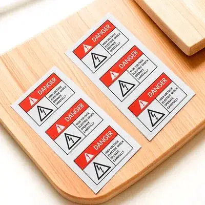 6 Pcs Anti-electric Shock Label Shocks Sign Decal Warning Signs Applique Voltage Safety Sticker Decals Synthetic Paper High