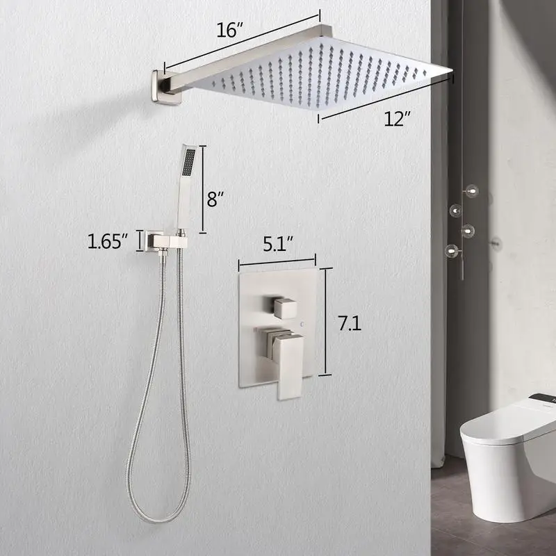 

12 Inch Wall Mounted Rain Shower Head System