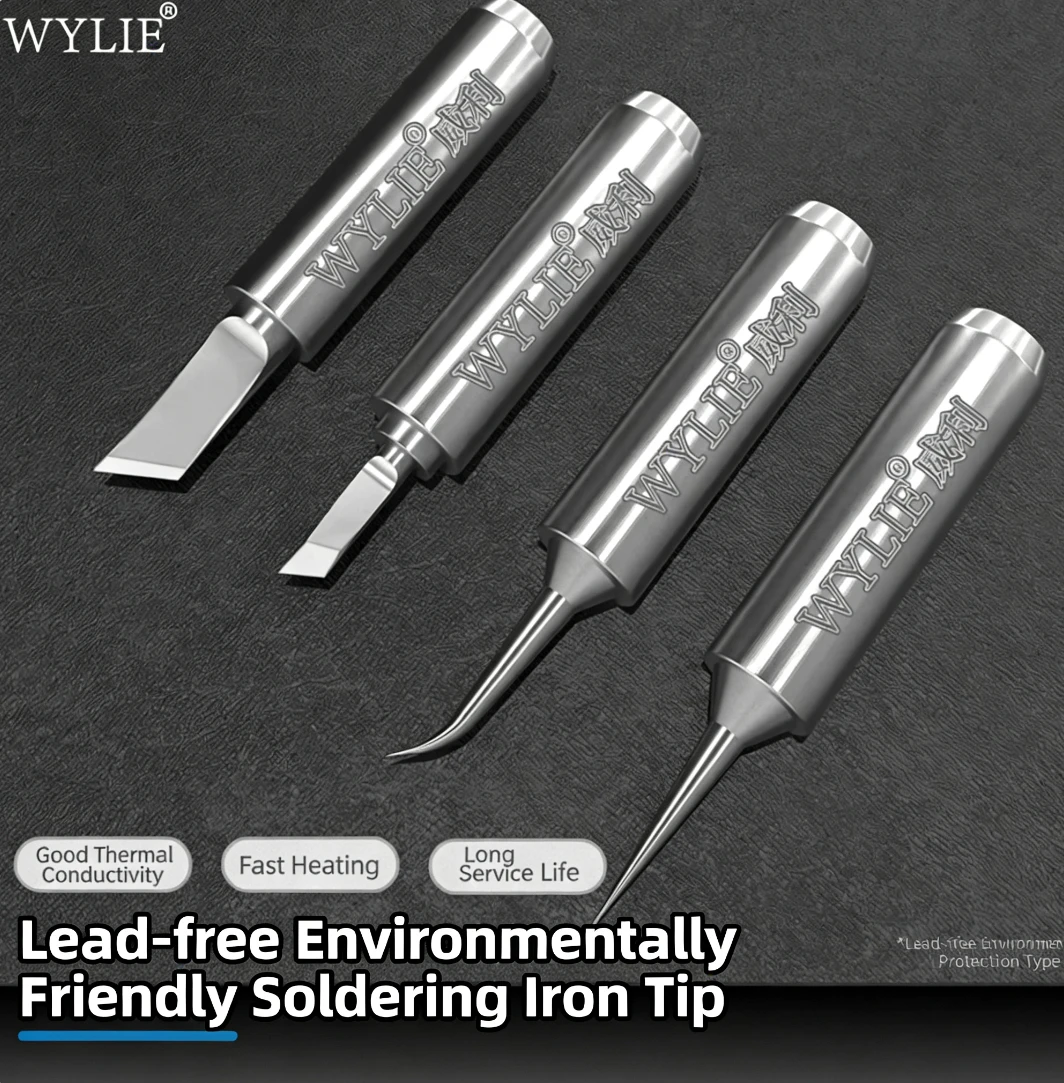 WYLIE 936 Lead-Free Tip Phone Board Repair Tool Fast Heating Easy Tinning Large Small Straight Bent Tips for Electronics