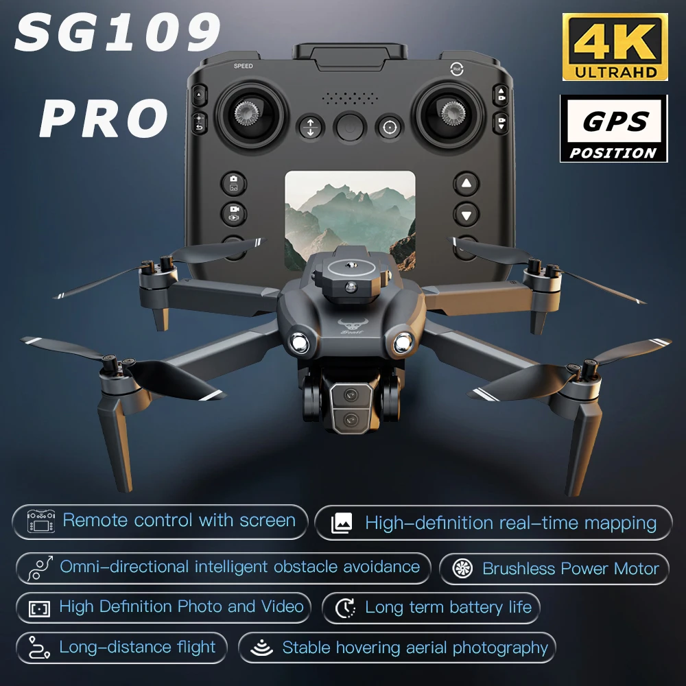 

SG109 Pro Мини Дрон 4k Профессиональная HD-камера для предотвращения препятствий Аэрофотосъемка Бесщеточный двигатель Складной квадрокоптер Детские игрушки