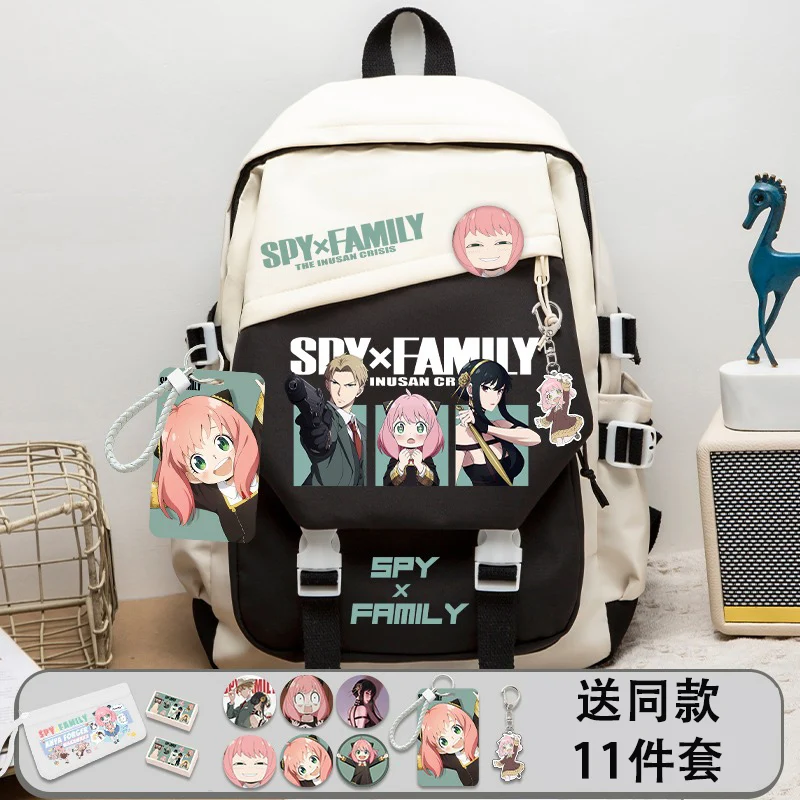 30×43×14cm Black Blue Green, Spy x Family, Anime, Student Kids Teens School Bags, Backpacks, Girls