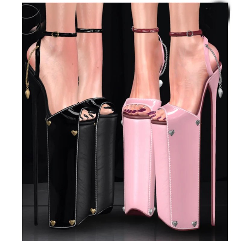 

Black Patchwork Buckle Platform Sandals Thin High Heel Sexy Fashionable Cool Summer Casual Big Size Woman Shoes Zapatillas Mujer