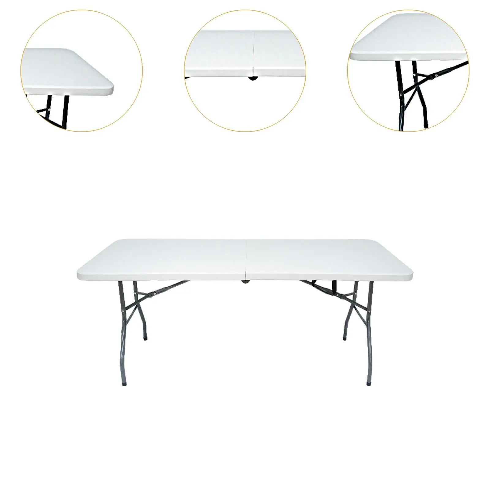 Foldable Table Multipurpose Dining Table Camp Table Picnic Table for Commercial Barbecue Party Exhibition Outdoor Indoor