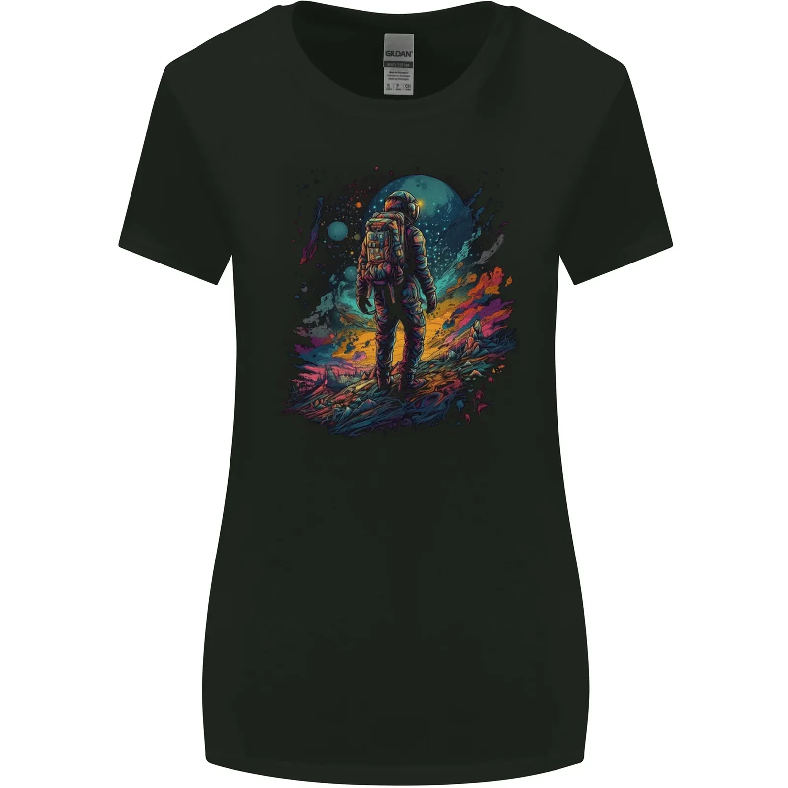 An Astronaut on an Alien Planet Spaceman Womens Wider Cut T-Shirt