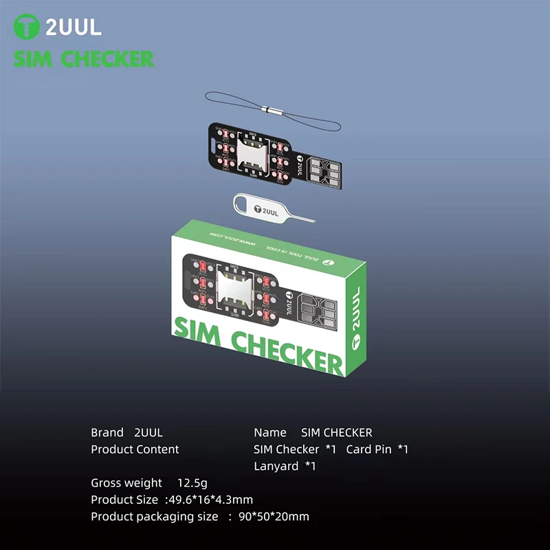 2UUL SIM Checker Fast Signal Detection Automatic Circuits Detection Quickly Test Aarious Dual-SIM Devices Tester