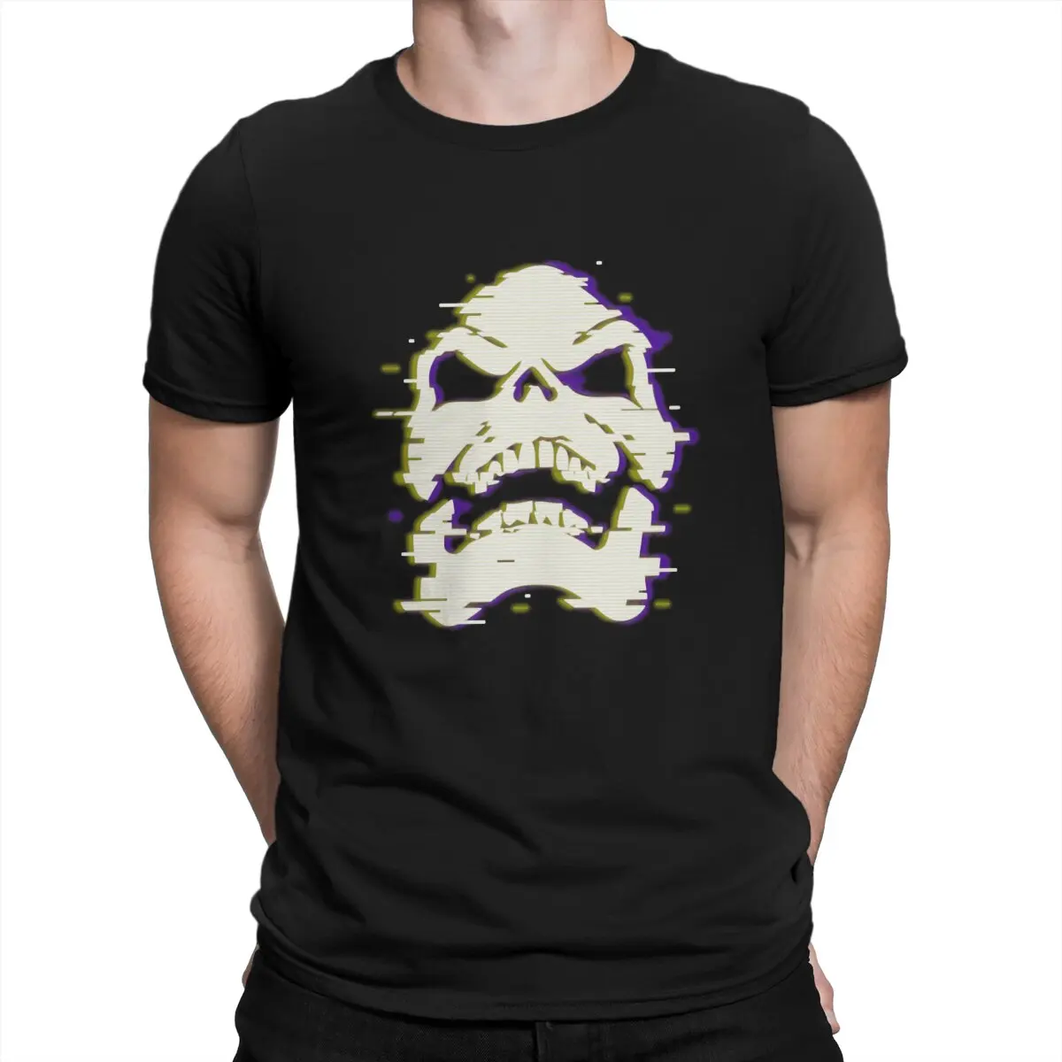 He Man the Master of the Universe GLITCHY SKULL Tshirt Graphic Men Tops Vintage Summer Polyester Clothing Harajuku T Shirt