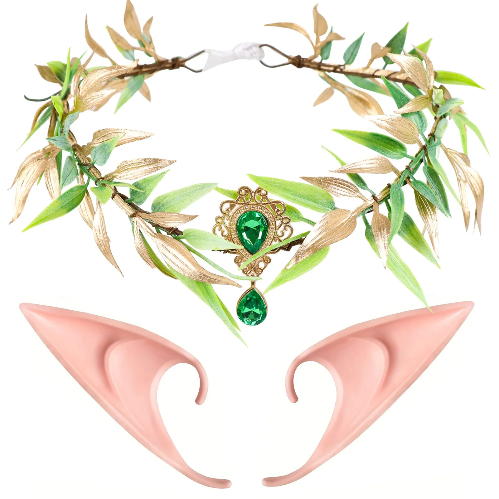 Enchanted Forest Fairy Leaf Crown Headpiece - Delicate Women's Costume Accessory for Cosplay Halloween Elf Princess