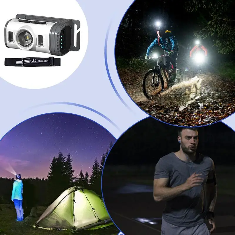 Scheinwerfer für Stirn laufs chein werfer wiederauf ladbar für Erwachsene Wander camping ausrüstung 360 Beleuchtung Dual-Wear-Design