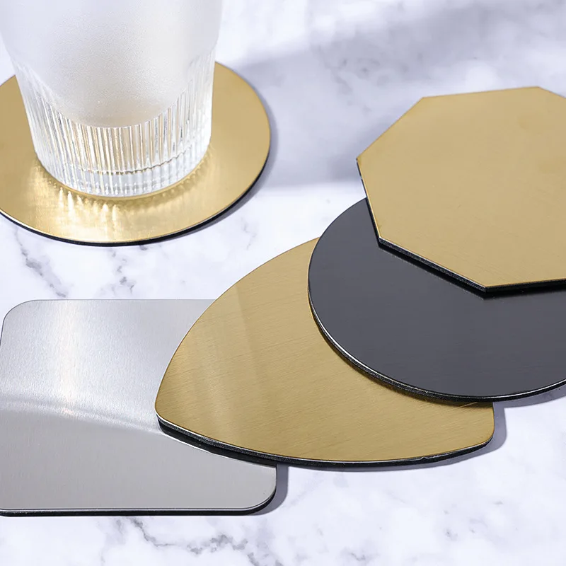 Ins Scandinavian Stainless Steel Coaster Heat Insulation Waterproof Oilproof Mats Home and Decoration Kitchen Utensils