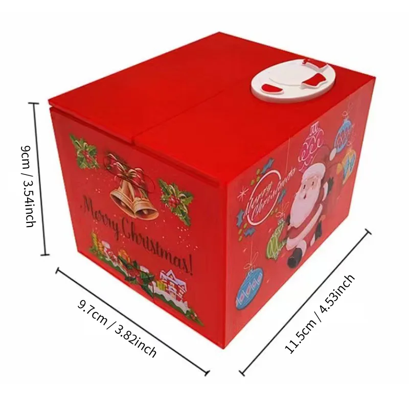 بنك أصبع لمجموعة المال بمساعدة سانتا كلوز، بنك خنزير كهربائي، بنك خنزير ممتع، متوافق مع بطاريتين 1.5 فولت #5