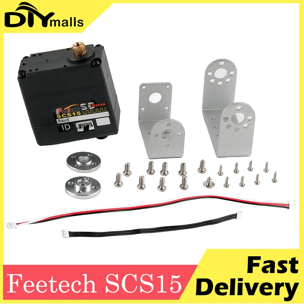 1/2/4 Buah Feetech SCS15 15KG Servo Bus Serial Sumbu Ganda 180 °   Servo TTL dengan Umpan Balik Posisi Braket Motor yang Dapat Dikontrol untuk Robot