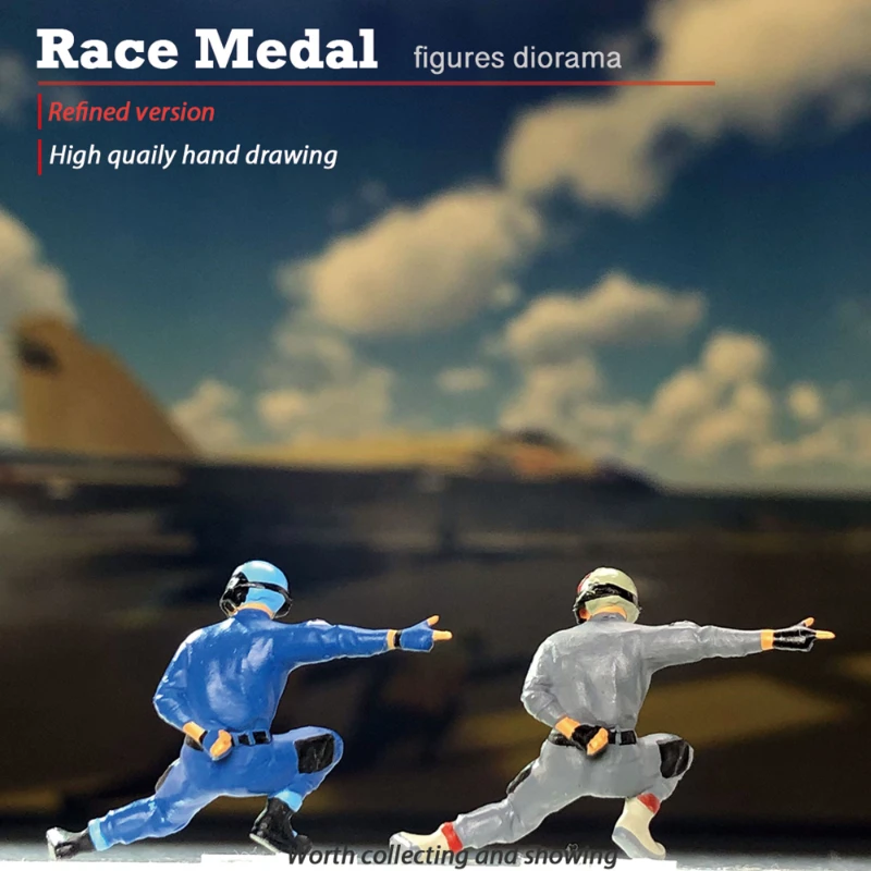 Neue 1:64 Modell Action Figure Air Force Pilot Befehl Flugzeugträger Boden Service Handhabung Arbeits Männer DIY Szene Zubehör