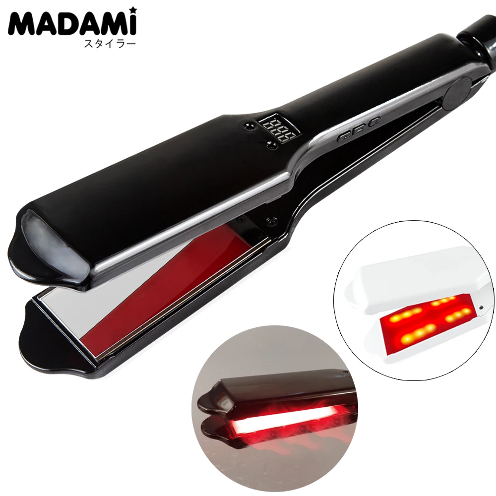 Hair Care Iron Infrared Ultrasonic 2 Inches Wide Plate Argan Oil Recover Damaged Keratin Treatment Smooth Frizz Hair Cold Irons