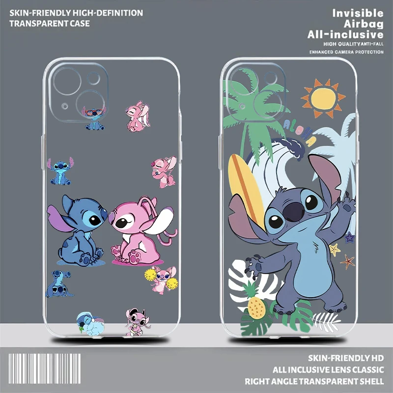 The Stitch Bady Disney per iPhone 15 14 13 12 11 Pro Max Plus 13 12 Mini X XR XS Max custodia per telefono cover posteriore Funda Carcasa Coque