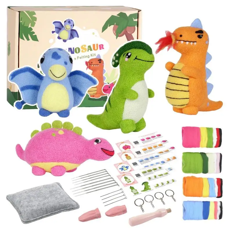 

Felt Dinosaur Decoration DIY Handmade Animals Toy Craft Kits Early Education Sensory Development Suitable For Children Women