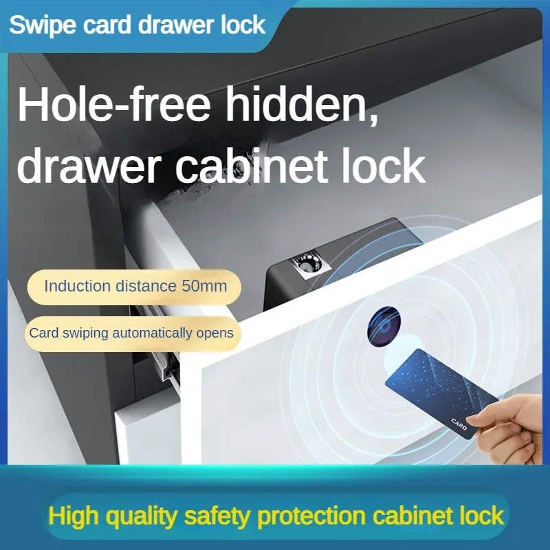 Locks Non Opening Drawer Lock Electronic Smart Card Swiping Office Cabinet Door Lock Furniture Invisible Cabinet Lock Smart Lock