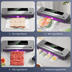 Electric Vacuum Sealer Dry/Wet Food Sealed Packaging Kitchen Food Storage Seal UV Sterilization Built-in Cutter Knife EU/US