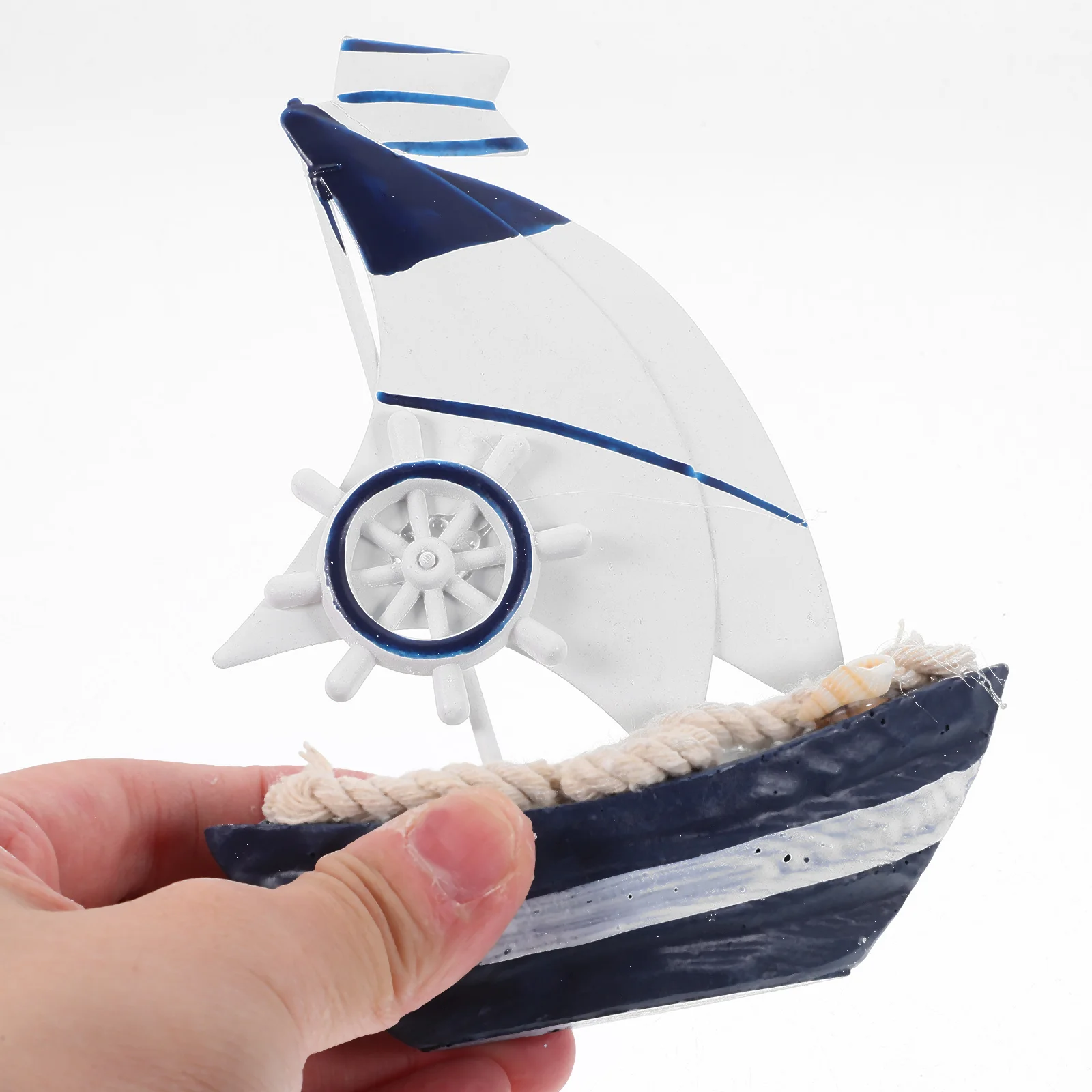 

Wooden Sailboat Decoration Elegant Nautical Art Statue for Home Office Living Room Coastal Theme Decor Model Sailboat