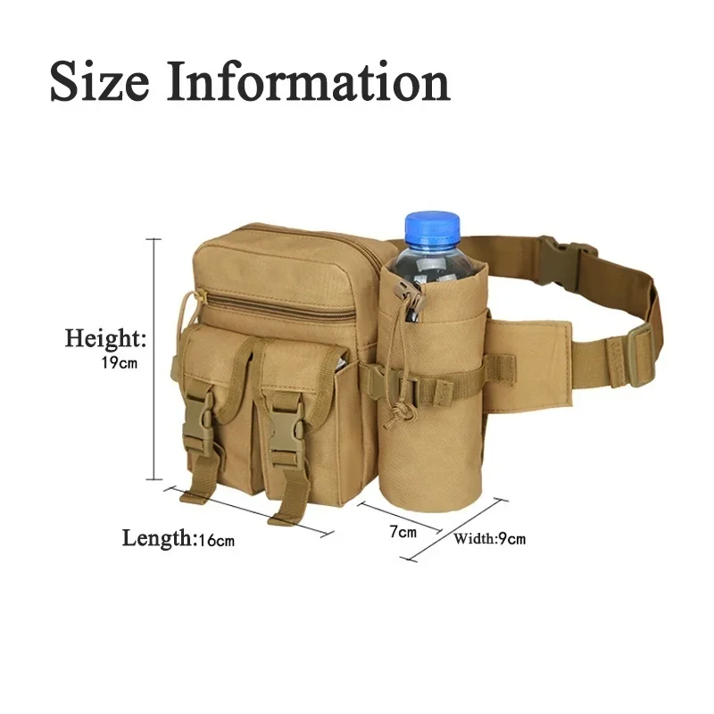 Men's Tactical Casual Fanny Waterproof Pouch Waist Bag Packs Outdoor Military Bag