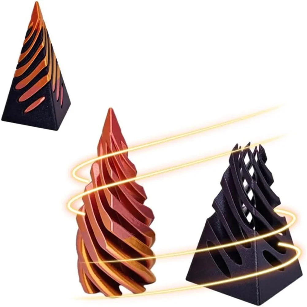 Impossible Pyramid Passthrough Sculpture 3D Printed Spiral Cone Toy Combination Egyptian Pyramid Display Statue Desktop Deco