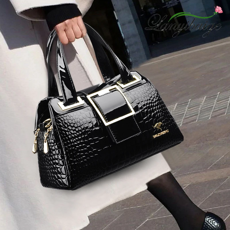 

Luxury Designer Handbag Brand Crossbody Bags For Women 2025 New Crocodile Pattern Leather Shoulder Bags Casual Tote Bag Bolsos