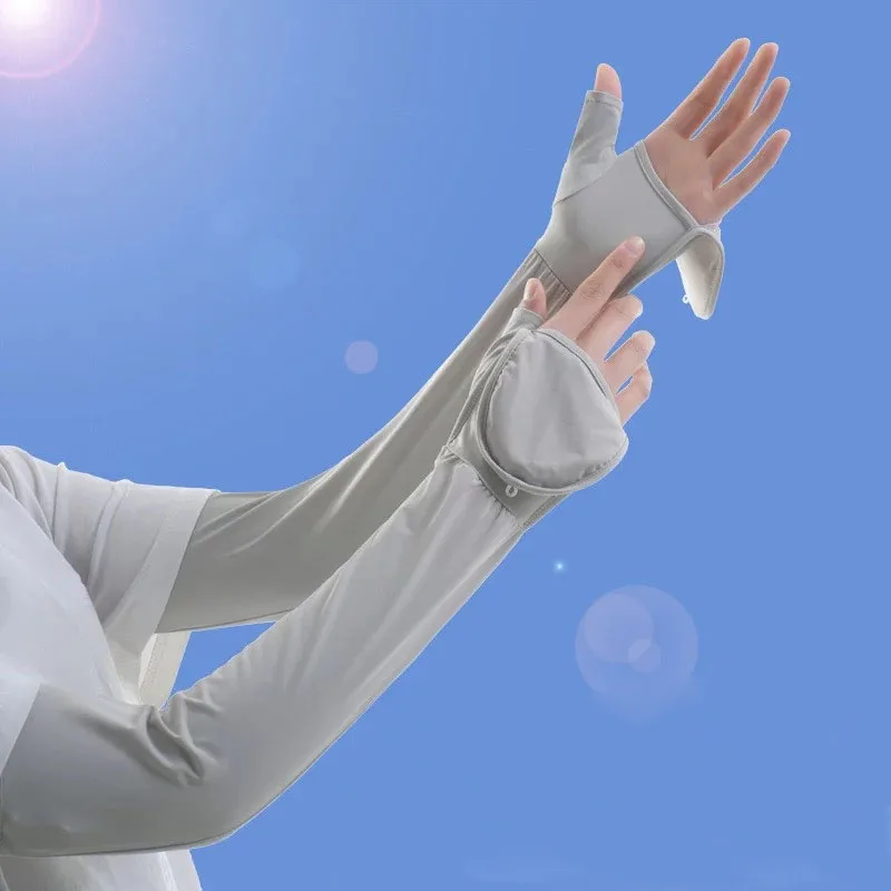 

Летние уличные велосипедные солнцезащитные рукава из ледяного шелка, длинные солнцезащитные перчатки с рукавами для льда