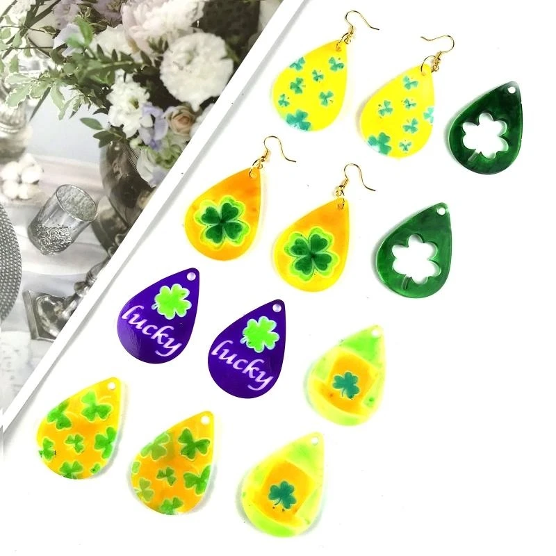 الأزياء والمجوهرات سيليكون قوالب البرسيم الأقراط راتنجات الايبوكسي العفن المسيل للدموع قطرة الشكل