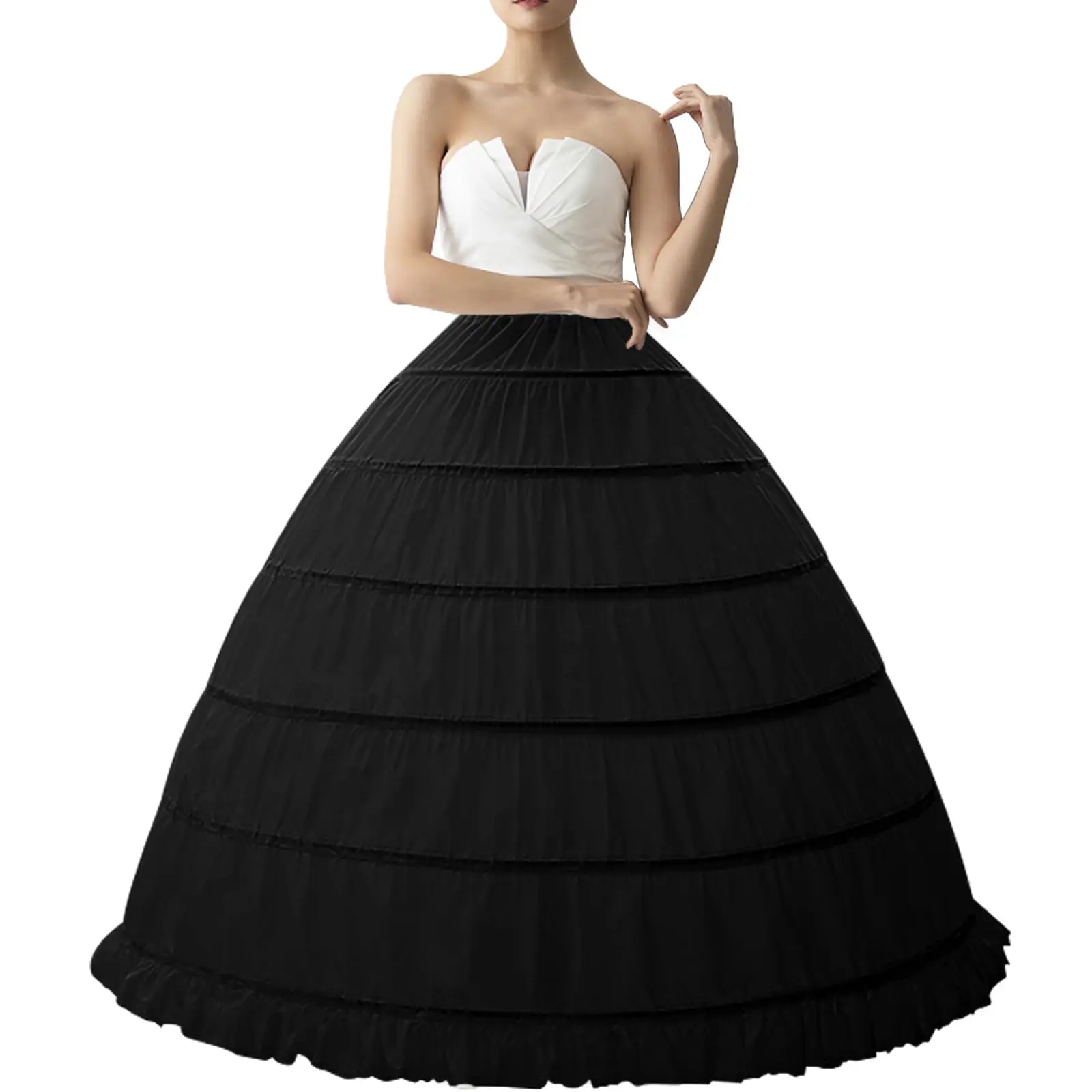 Jupon Crinoline pour Femme, 6 Cerceaux, Robe de Bal