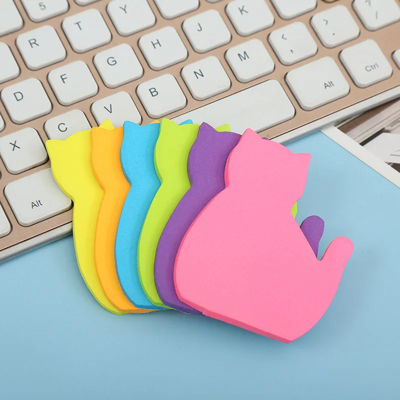 6pcs Cat PET Transparent Memo Sticky Note Paper Daily To Do It Check List Paperlaria School Stationery image 3
