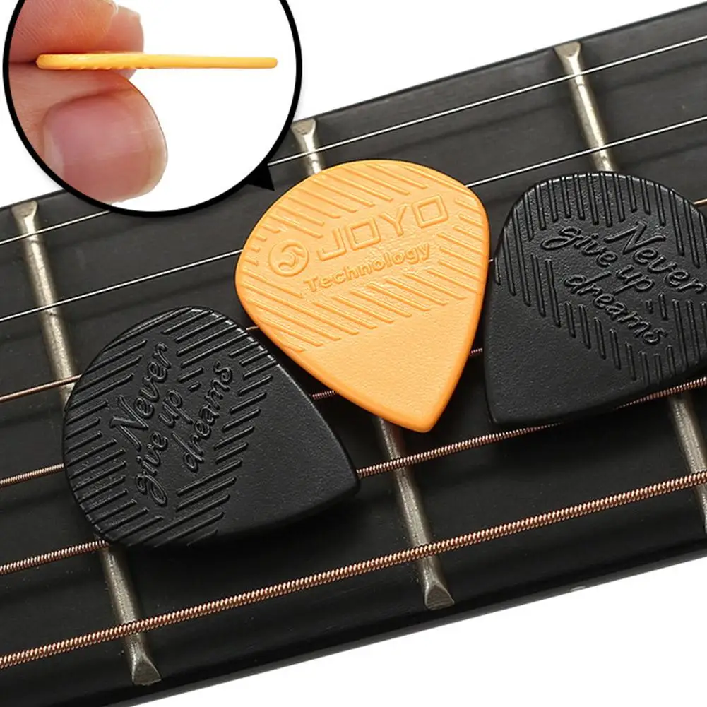 Púa de guitarra con forma triangular de plástico, 20 piezas, color negro/naranja, adecuada para guitarra, bajo, Ukelele Player