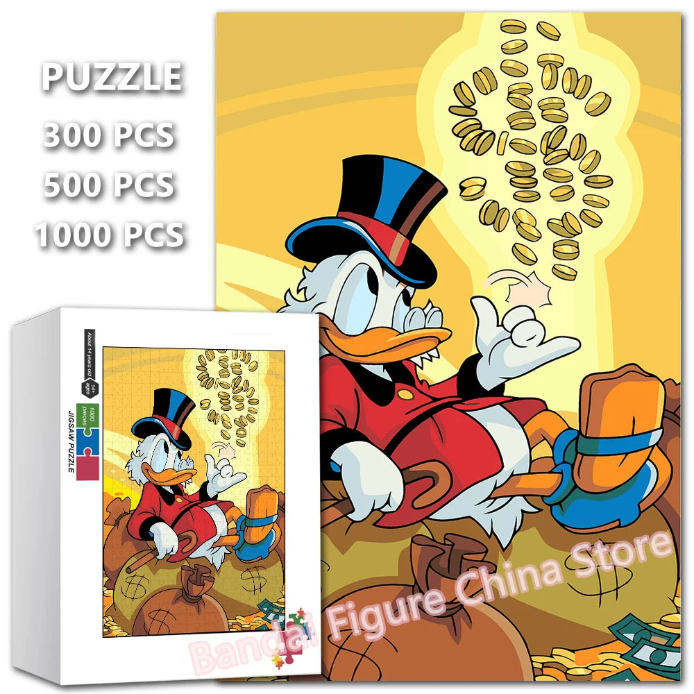 

Jigsaw Puzzle Disney Cartoon 35/300/500/1000 Pieces Wooden Puzzles Donald Duck Seeks Treasures Children's Educational Toys