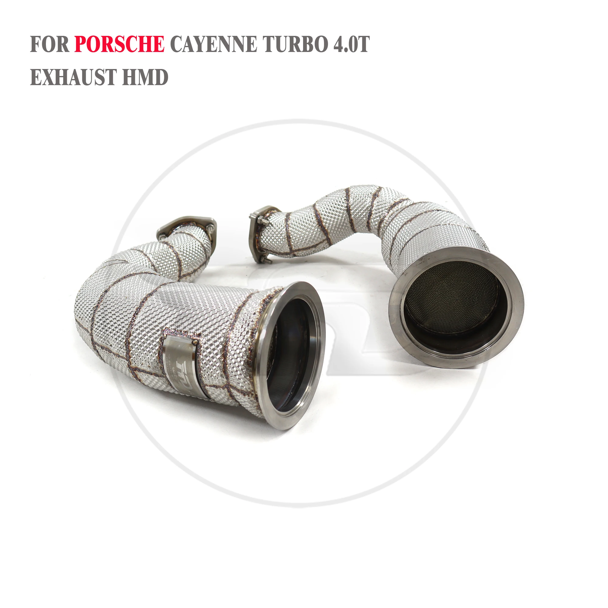 HMD Hot sale Exhaust System High Flow Performance Downpipe for Porsche Cayenne Turbo 4.0T Without OPF Heat Shield Racing Pipe - Image 2