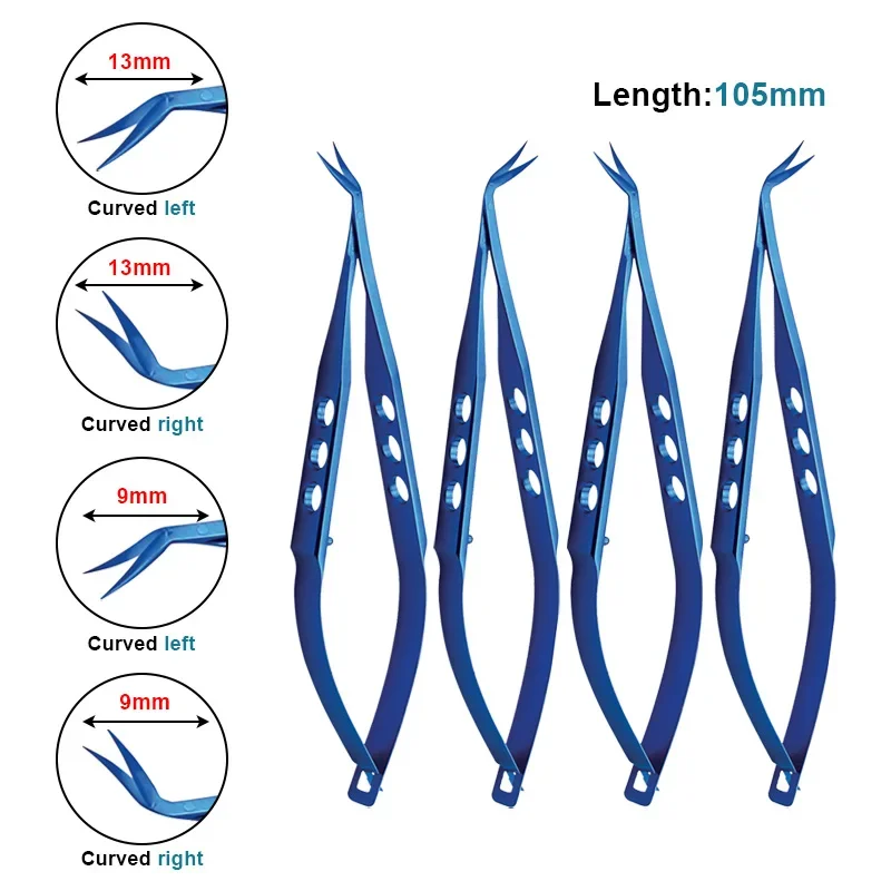 

Four Type Choices Castroviejo Corneal Scissors Titanium Alloy Ophthalmic Surgical Instrument