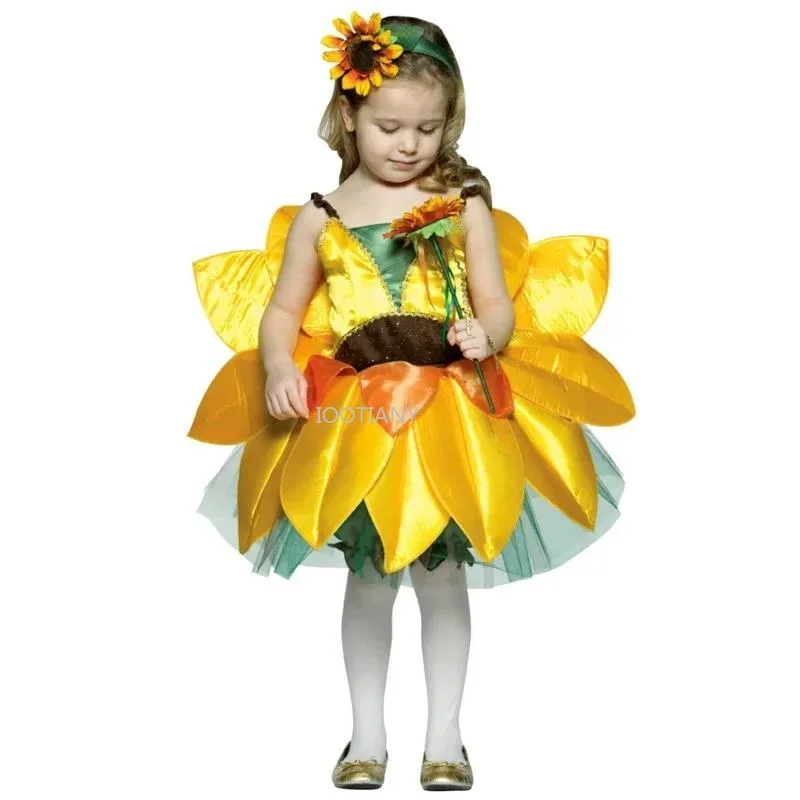 

CosplaySunflower Cosplay Dress For Girl Carnival School Performance Party Costumes Fancy Show Summer Slip Dress 2025