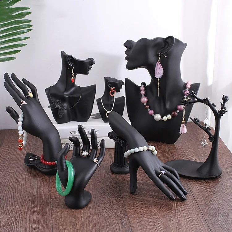 

Resin Jewelry Display Holder Wedding Ring Necklace Bracelet Organizer Storage Stand Store Counter Showcase