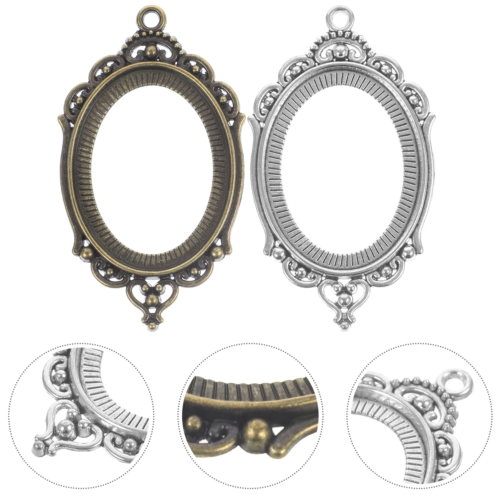 

10 Pcs Hollow Lace Bottom Support Pendant Setting Bezels for Jewelry Making Pendants Alloy Necklace Bride