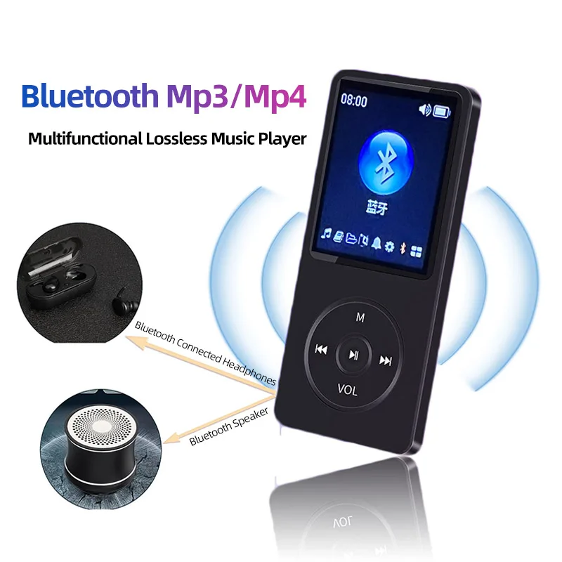 1,8 Zoll MP3-MP4-Player tragbare wiederauf ladbare Musik-Player Student Bluetooth-kompatible E-Book Sport FM Radio Video recorder