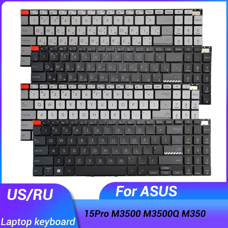 

NEW for ASUS Vivobook 15Pro M3500 M3500Q M350 US/Russian Keyboard Backlit Silver/Black 560XUA00/560WC800