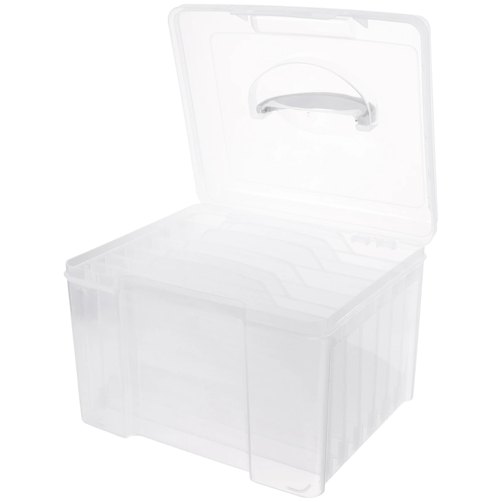 

Photo Storage Box Greeting Card Organizer Large Plastic Boxes Clear Picture Containers Craft Supplies Photo Keeper Sticker