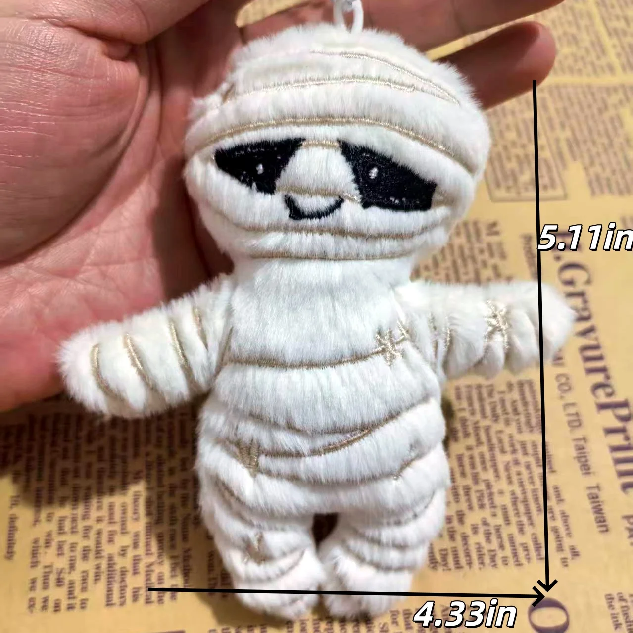 2pcs/set Mummy & Spooky Skeleton Plush Keychain Cute Soft Stuffed Doll Backpack Pendant Bag Charm Halloween Party Decor Gift