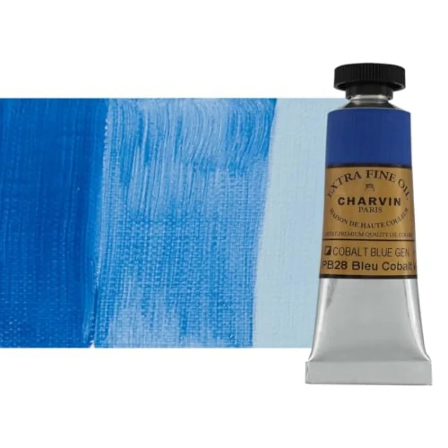 

Extra Fine Oil Paint, Cobalt Blue Genuine 20 ml - Triple-Milled, Rich Texture, Poppy Oil-Based, Light-Fast, Handmade, Archival